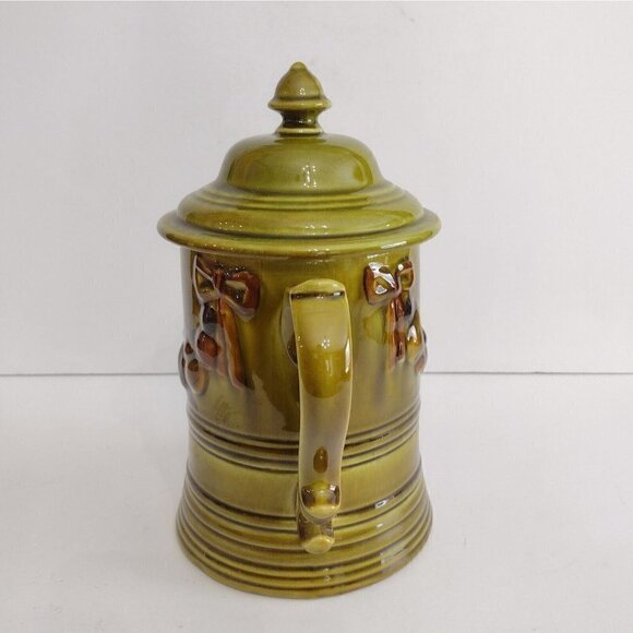 Vtg 1968 Los Angeles Potteries Pitcher Stein Cookie Jar Avacado Green  Fruit - Picture 4 of 11